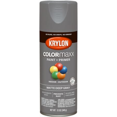 Krylon Paint Spry Matte Deep Gry 12Oz K05550007